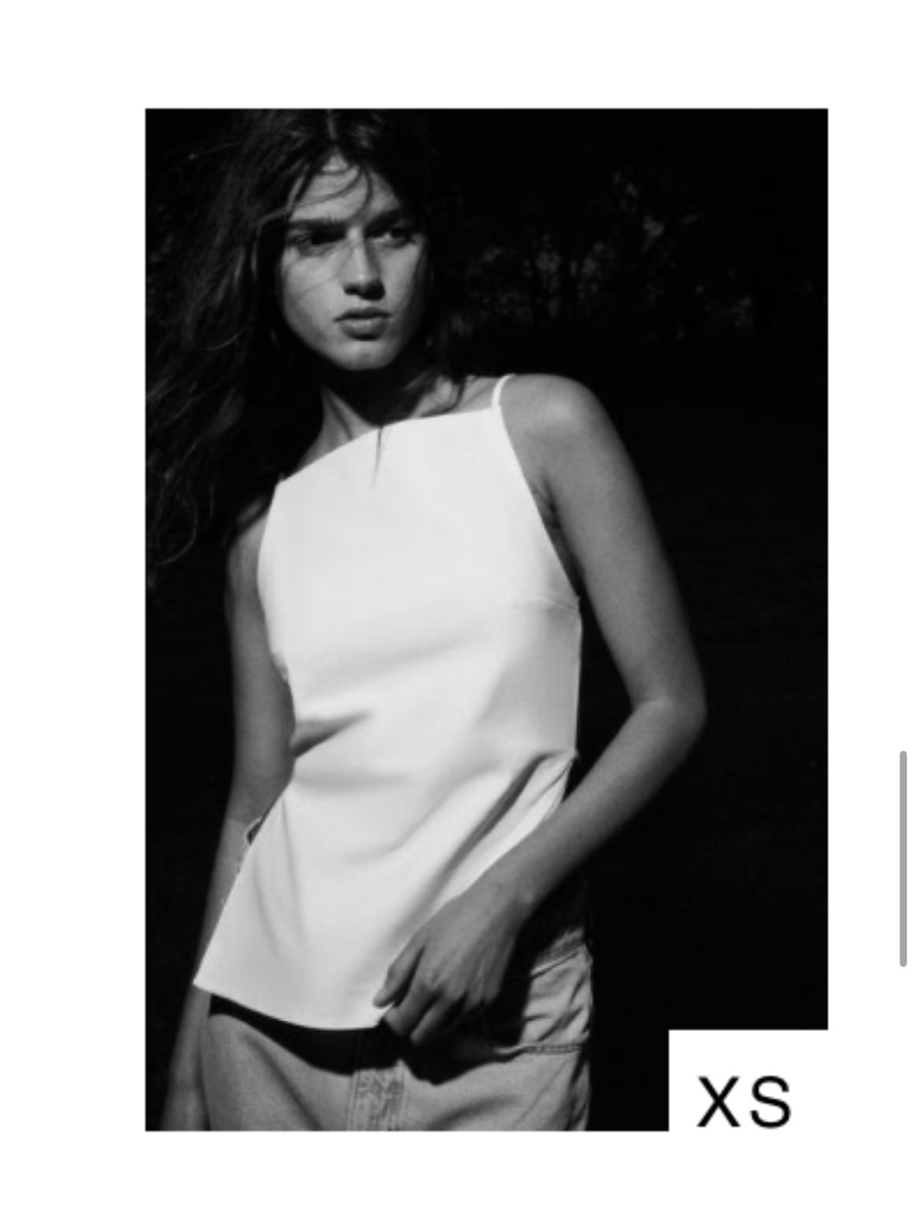 Zara White High-Neck backless Camisole XS